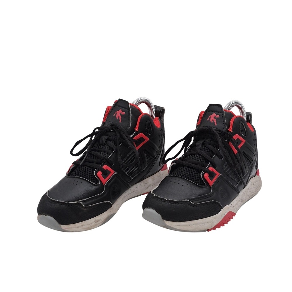 AND1 Shoes Youth Size 3 Black Red Mid Top Basketball Sneakers BYA144GX021